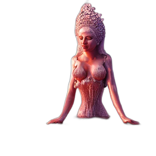 dress, crown, jewelry, creature, 3d render, concept art, pixel art, fantasy art transparent PNG cut-out
