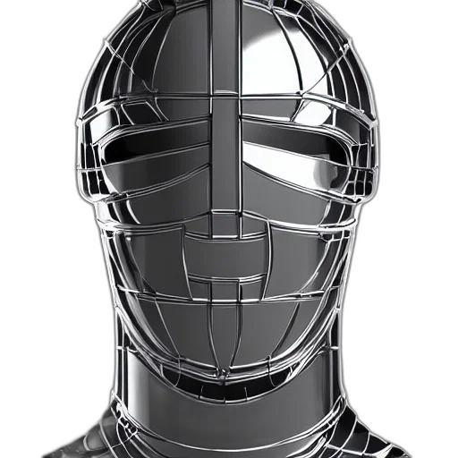 mask, robot, face, crown, 3d render, concept art, cyberpunk, comic book art transparent PNG cut-out