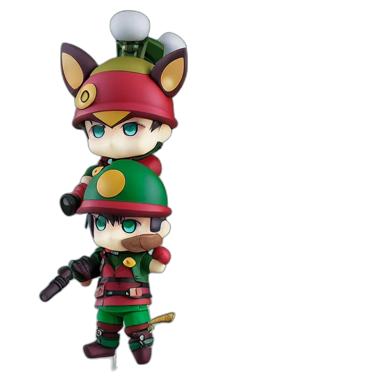 weapon, 3d render, concept art, teemo, anime, nendoroid, figurine, detailed transparent PNG cut-out