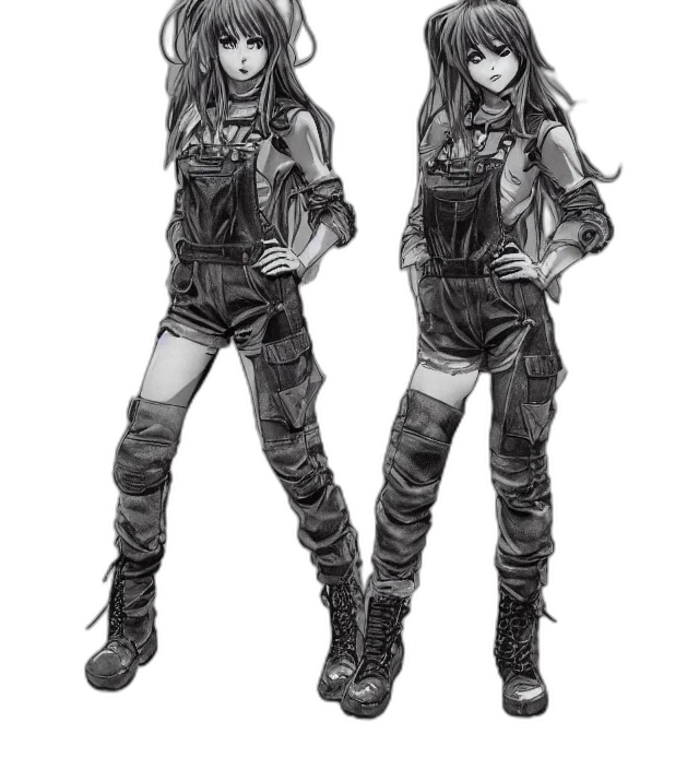 concept art, comic book art, cartoon, fantasy art, monochrome, dark, full, body transparent PNG cut-out
