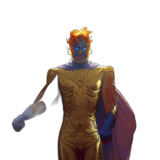 mask, staff, creature, robot, concept art, 3d render, comic book art, fantasy art transparent PNG cut-out