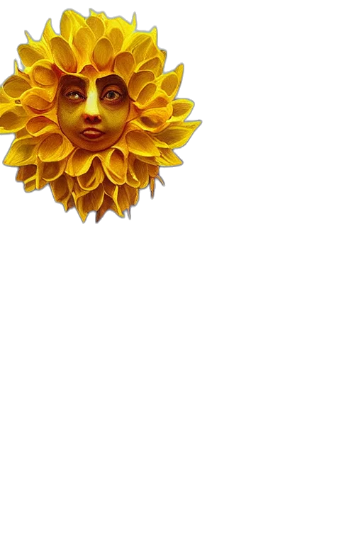flower, crown, mask, face, 3d render, photorealistic, pixel art, concept art transparent PNG cut-out