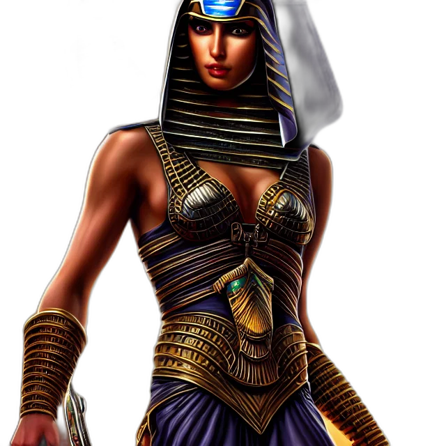 jewelry, fantasy art, concept art, comic book art, photorealistic, egyptian, warrior, assassin transparent PNG cut-out