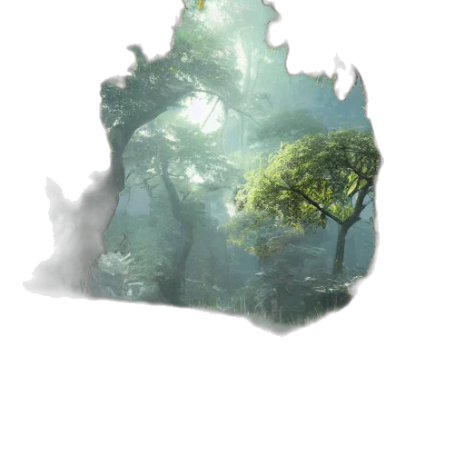 dragon, tree, creature, mask, concept art, fantasy art, 3d render, watercolor transparent PNG cut-out