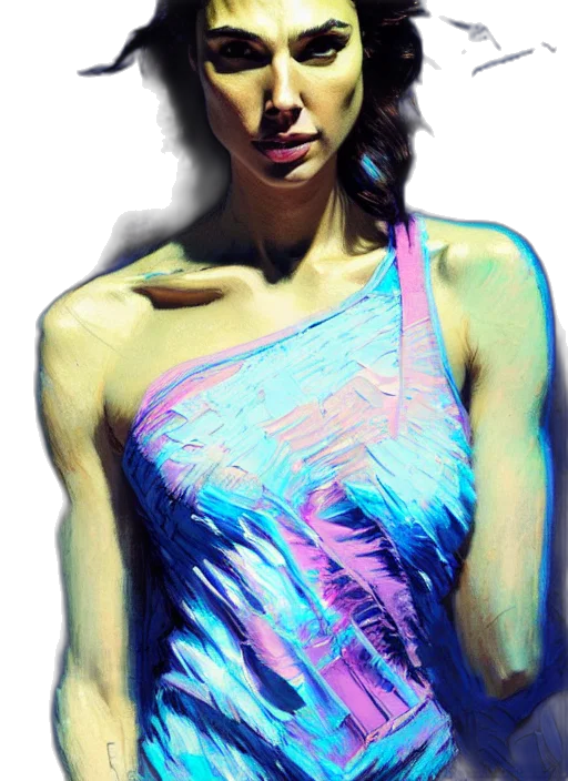 dress, face, photorealistic, vaporwave transparent PNG cut-out