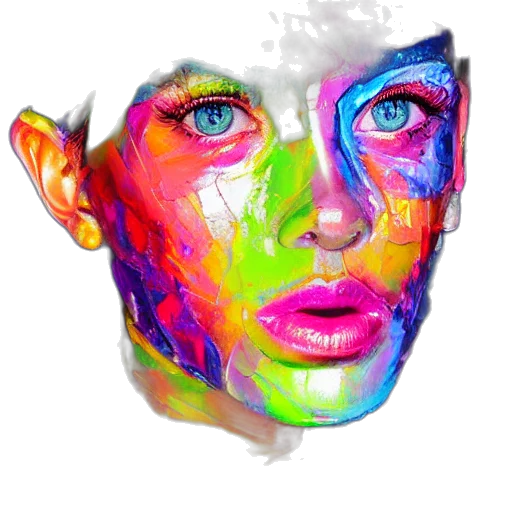 face, mask, creature, photorealistic transparent PNG cut-out