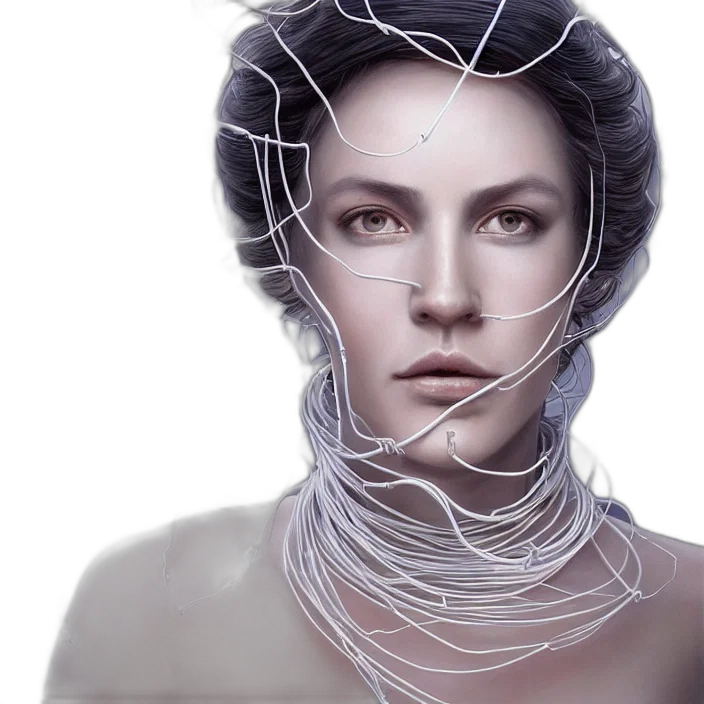 jewelry, face, mask, crown, cyberpunk, photorealistic, concept art, 3d render transparent PNG cut-out