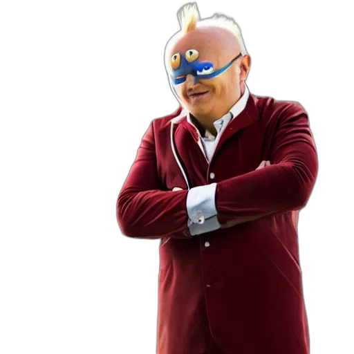 jacket, mask, robot, staff, concept art, 3d render, cartoon, elon transparent PNG cut-out