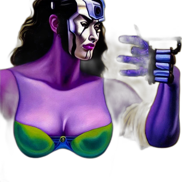 mask, robot, jewelry, concept art, comic book art, fantasy art, watercolor, beautiful transparent PNG cut-out