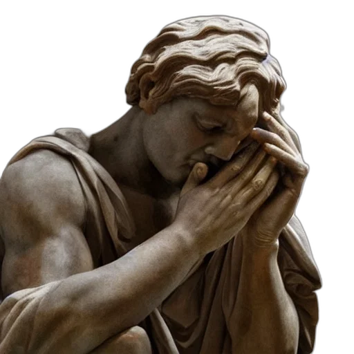 face, photorealistic, 3d render, photo, richly, detailed, marble, statue transparent PNG cut-out