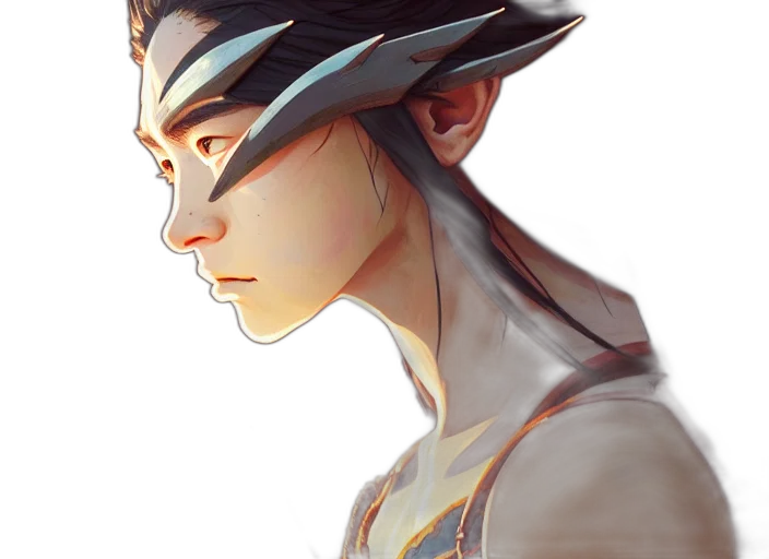 dragon, mask, face, hat, fantasy art, photorealistic, concept art, anime transparent PNG cut-out