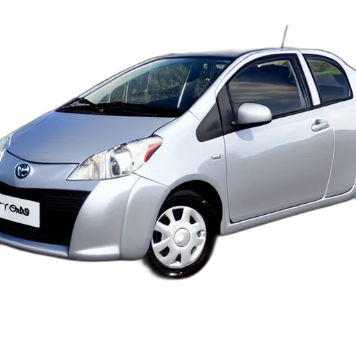 car, 3d render, photorealistic, grey, toyota, yaris, 2008, sol transparent PNG cut-out