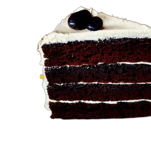 food, hat, crown, 3d render, dark, piece, cake, without transparent PNG cut-out
