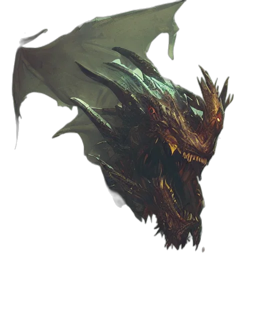 dragon, creature, mask, animal, concept art, fantasy art, photorealistic, pixel art transparent PNG cut-out