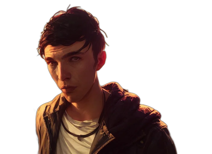 jacket, face, concept art, photorealistic transparent PNG cut-out