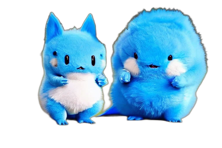 creature, animal, 3d render, concept art, pixel art, fantasy art, blue, real transparent PNG cut-out
