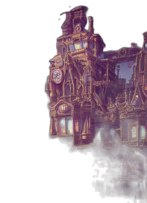 building, concept art, fantasy art, 3d render transparent PNG cut-out