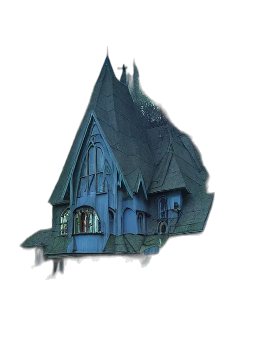 building, crown, weapon, 3d render, concept art, pixel art, fantasy art, blue transparent PNG cut-out