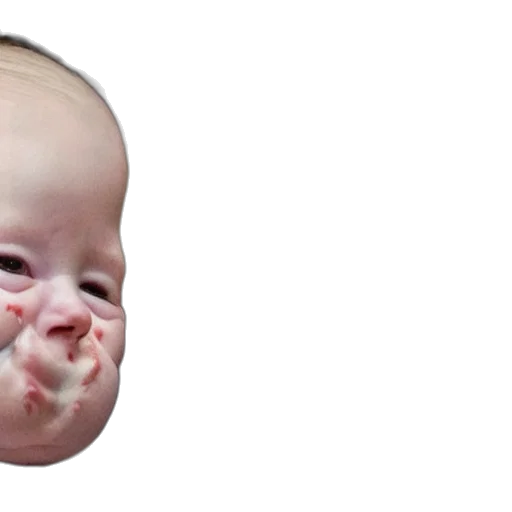 face, mask, creature, hair, 3d render, photorealistic, concept art, baby transparent PNG cut-out