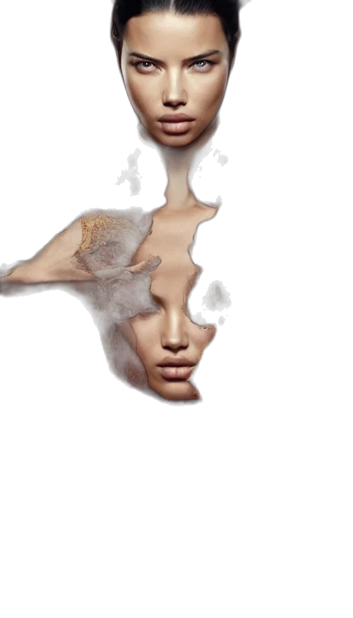 face, mask, hair, jewelry transparent PNG cut-out