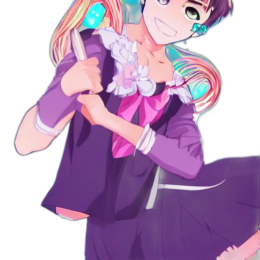 staff, dress, anime, vaporwave transparent PNG cut-out