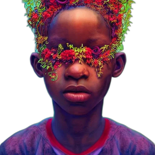mask, crown, face, flower, photorealistic, concept art, fantasy art, 3d render transparent PNG cut-out