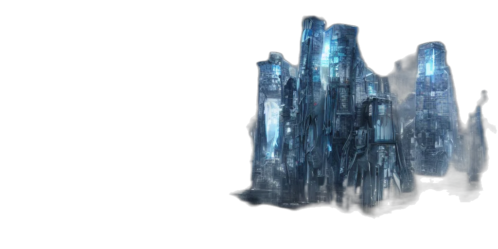 building, robot, concept art, cyberpunk transparent PNG cut-out
