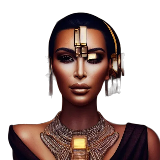 jewelry, face, crown, mask, fantasy art, photorealistic, cyberpunk, concept art transparent PNG cut-out