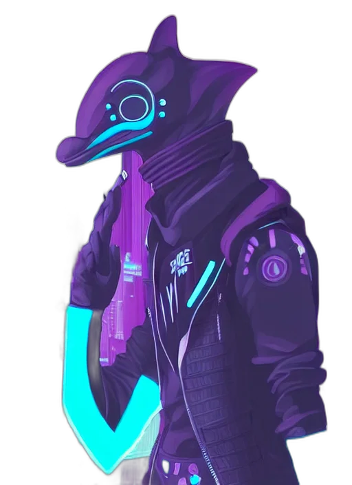 jacket, mask, robot, staff transparent PNG cut-out