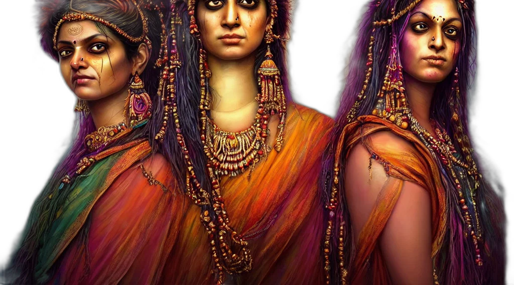 jewelry, face, photorealistic, fantasy art, oil painting, concept art, red, golden transparent PNG cut-out