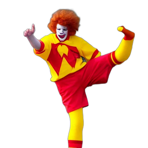 creature, animal, food, staff, ronald, mcdonald, kicks, kid transparent PNG cut-out