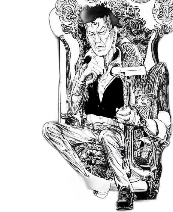 crown, furniture, staff, comic book art, cartoon, concept art, pencil sketch, outer space transparent PNG cut-out