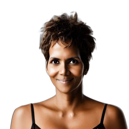 hair, face, studio, photoshoot, german, halle, berry, lighting transparent PNG cut-out