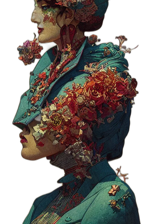 mask, face, crown, flower transparent PNG cut-out