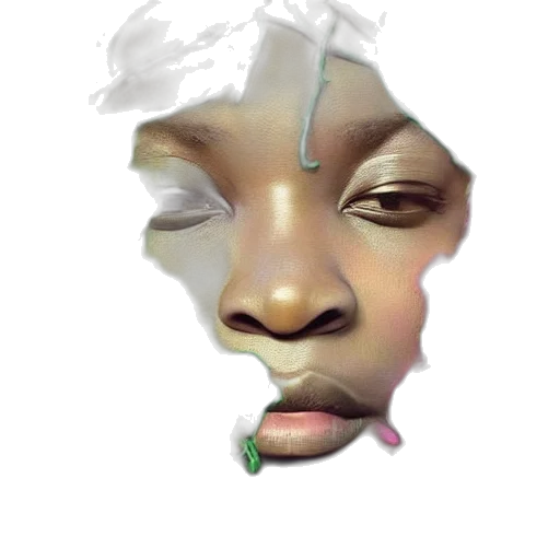 face, mask, creature, hat, photorealistic, watercolor, concept art, 3d render transparent PNG cut-out