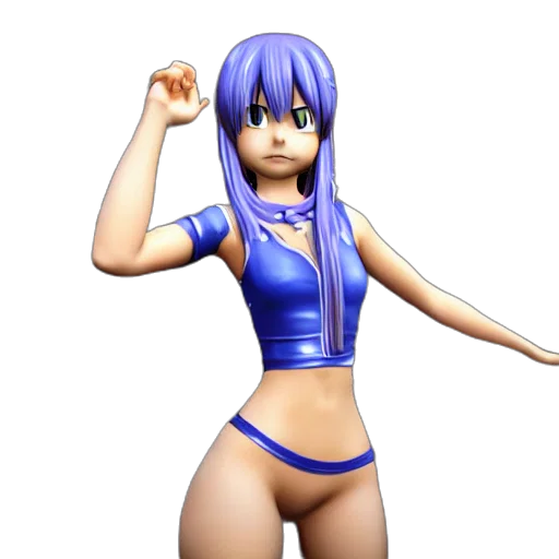 3d render, concept art, anime, pixel art, blue, photorealistic, lucy, fairy transparent PNG cut-out