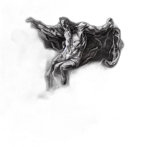dragon, mask, sword, hair transparent PNG cut-out