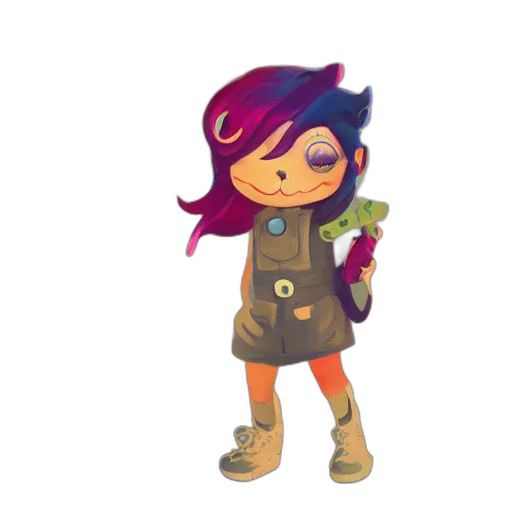 jacket, staff, concept art, pixel art, cartoon, 3d render, colorful, green transparent PNG cut-out