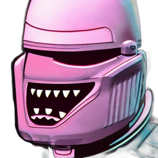 robot, mask, face, vaporwave transparent PNG cut-out