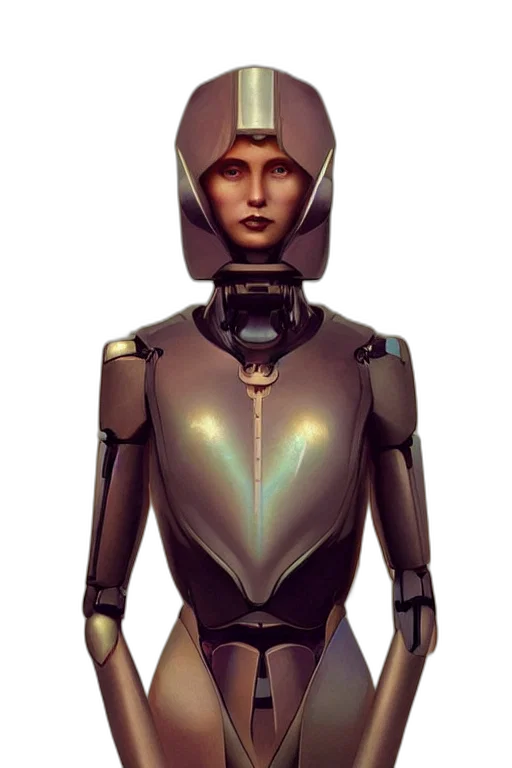 robot, staff, jewelry, jacket, concept art, cyberpunk, 3d render, fantasy art transparent PNG cut-out