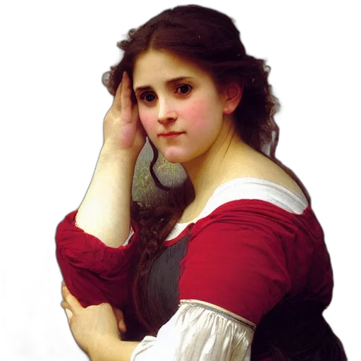 dress, face, jewelry, staff transparent PNG cut-out