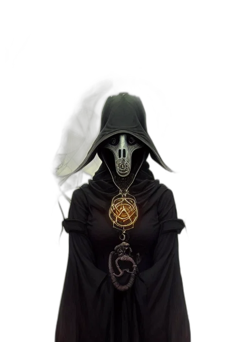 mask, staff, jewelry, face, concept art, fantasy art, pixel art, comic book art transparent PNG cut-out