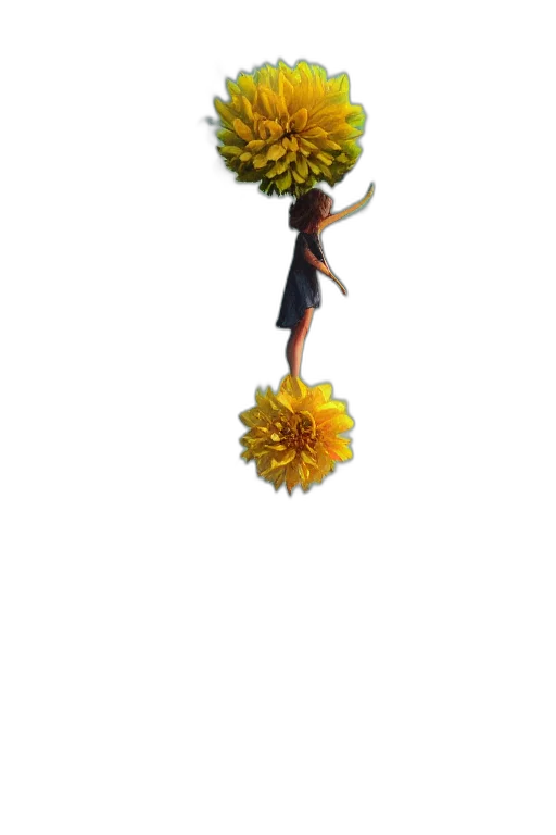 flower, staff, crown, umbrella, 3d render, concept art, pixel art, fantasy art transparent PNG cut-out