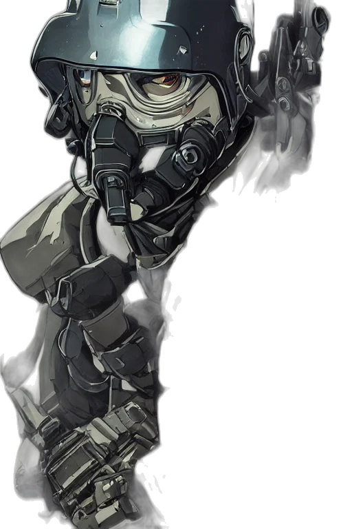 robot, weapon, mask, concept art transparent PNG cut-out