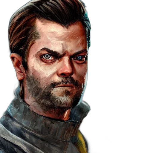 face, concept art, comic book art, photorealistic, fantasy art, beautiful, portrait, man transparent PNG cut-out