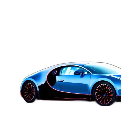 car, concept art, 3d render, photorealistic, cartoon, blue, electric, bugatti transparent PNG cut-out