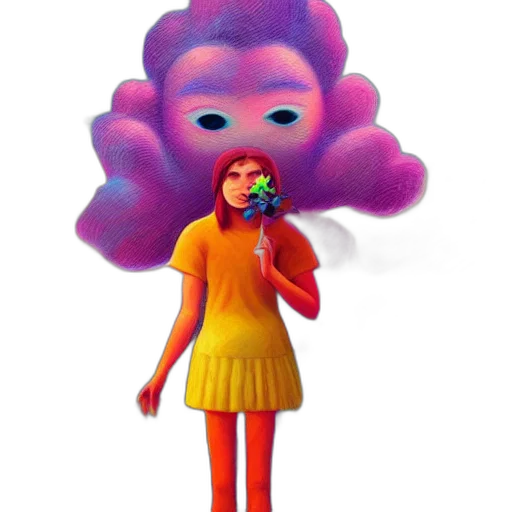 hair, dress, creature, mask transparent PNG cut-out
