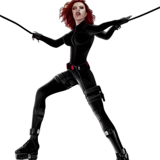 staff, weapon, concept art, comic book art, cartoon, scarlett, johansson, black transparent PNG cut-out