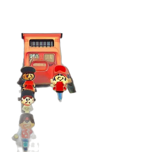 staff, robot, car, pixel art, concept art, 3d render, cartoon, city street transparent PNG cut-out