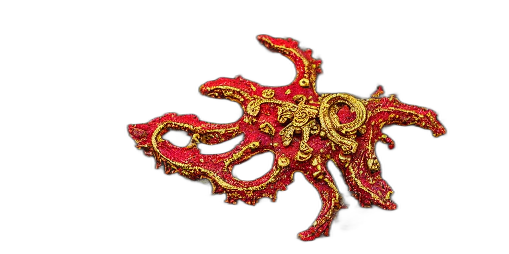 mask, jewelry, crown, dragon, 3d render, concept art, fantasy art, red transparent PNG cut-out